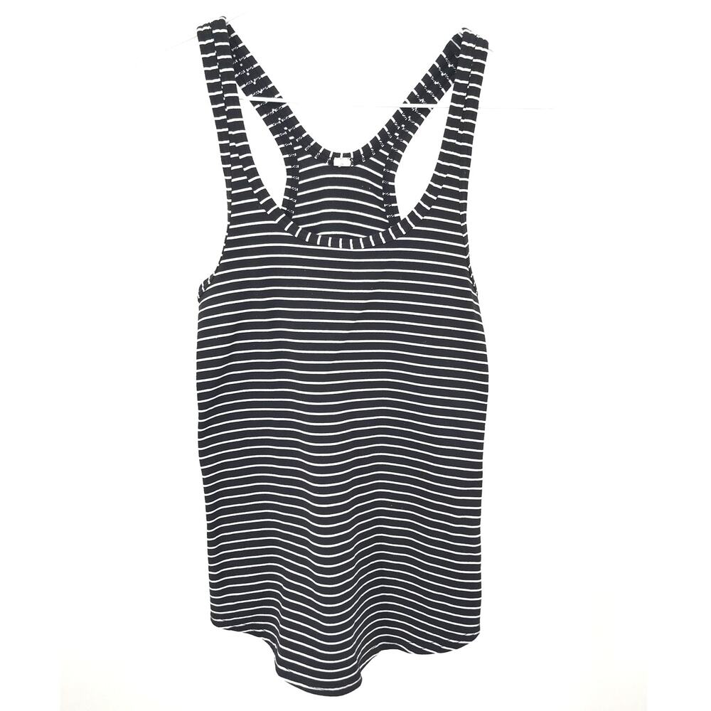 Lululemon Black White Striped Racerback Tank Top Size 6
